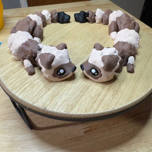 3D Printed Brown and Tan Ferret Figurine, Articulated Fidget Animal - Picture 2 of 7